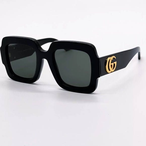 NEW GUCCI GG1547S 001 SQUARE BLACK GREY WOMEN SUNGLASSES GUCCI - Picture 4 of 13
